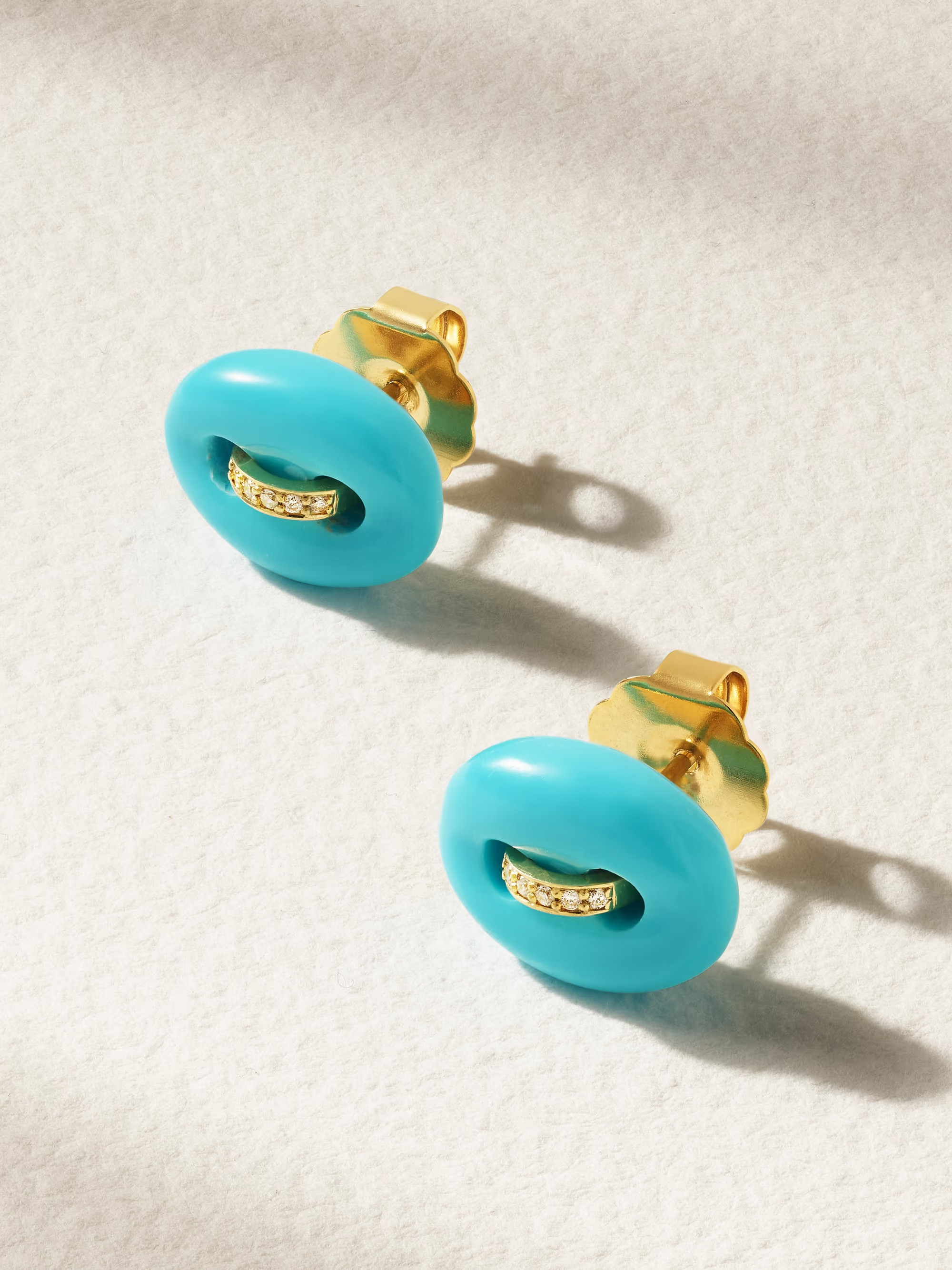 Mariner 18-karat gold, turquoise and diamond earrings | NET-A-PORTER APAC