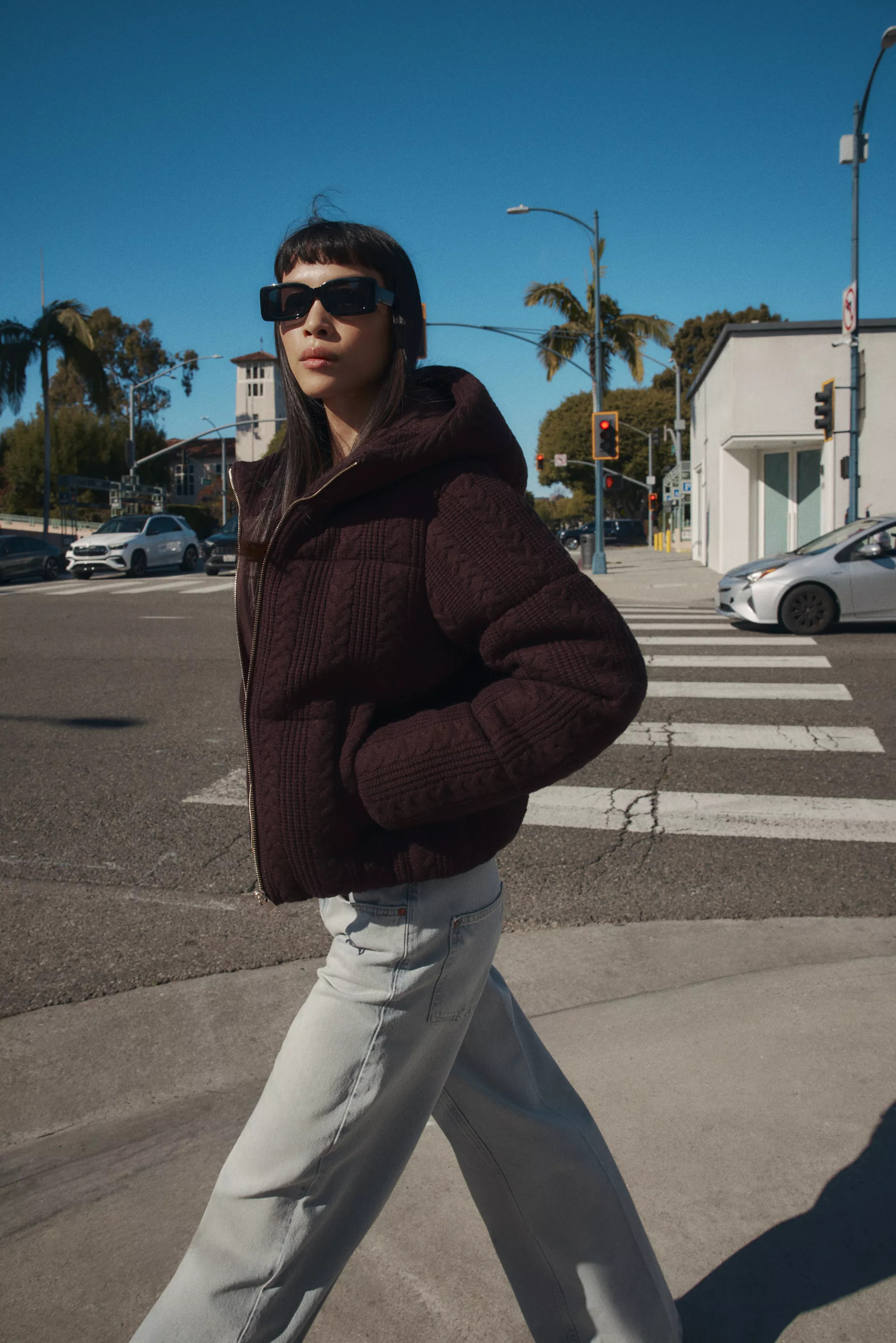 CABLE KNIT HOODED ANORAK | Zara US