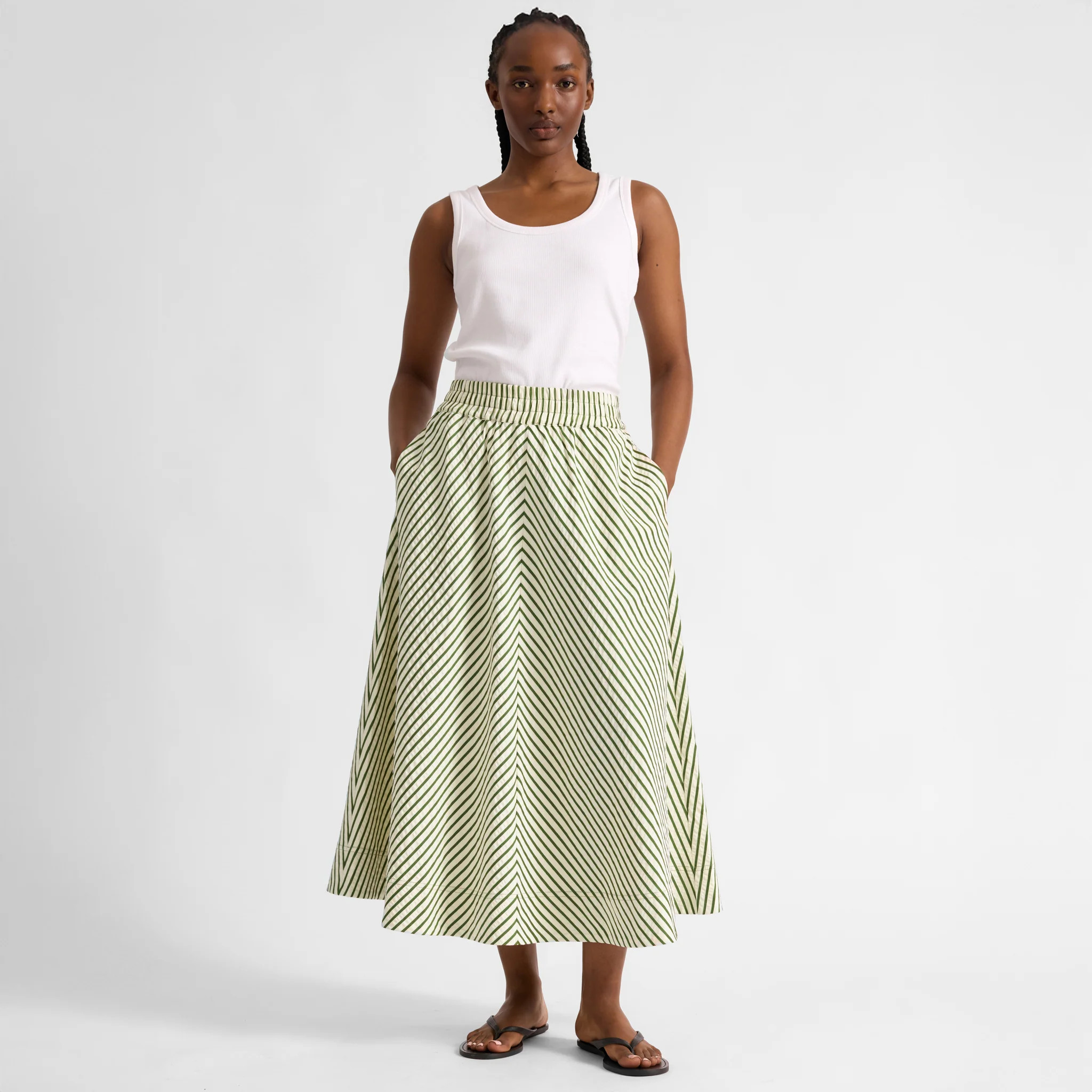 Green Stripe Skirt | Albaray