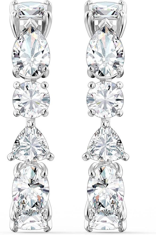 Swarovski Tennis Deluxe Ear Cuffs, Mixed Cuts, White, Rhodium Plated | Amazon (UK)