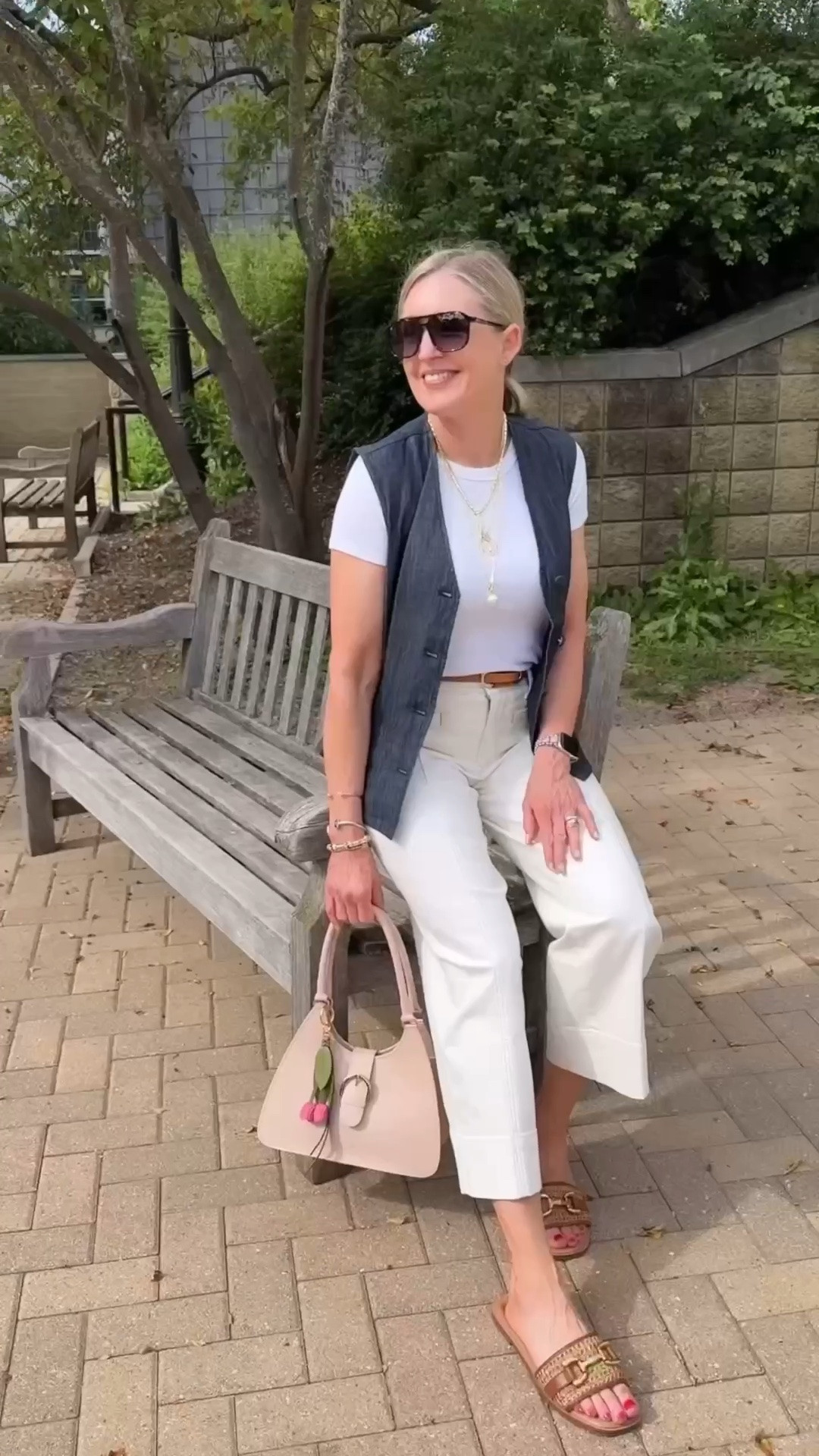 Double denim — yes or no? For me it’s a hard yes. This @NYDJ  vest is lightweight enough to wear open as a layer or alone as a top. Size down wearing XS. The white jeans also from @NYDJ have a front seam detail that elevates them beyond a basic white jean, plus enough stretch that I’ve been reaching for them on repeat. 

Summer outfits, business casual outfits, workwear outfit, white jeans, over 50 style, over 60 fashion, over 40 style, affordable outfits, summer trends

#LTKootd #LTKSeasonal #LTKOver40