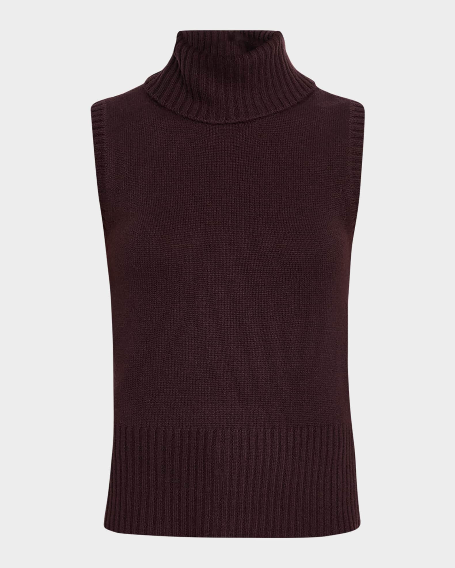 Mazzy Cashmere Sleeveless Turtleneck Sweater | Neiman Marcus