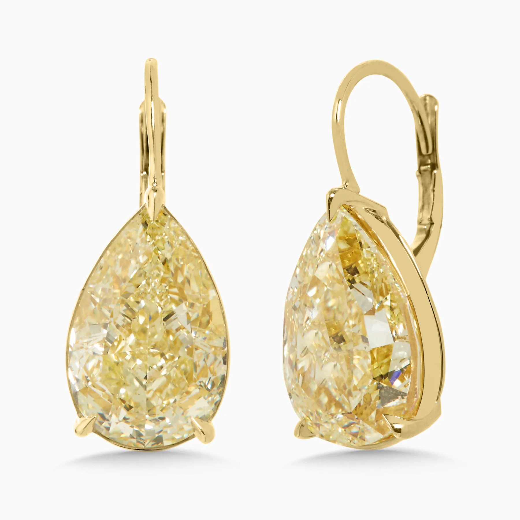Eliza Fancy Yellow Pear Diamond Dangle Earrings 16.09 ctw | RW Fine Jewelry