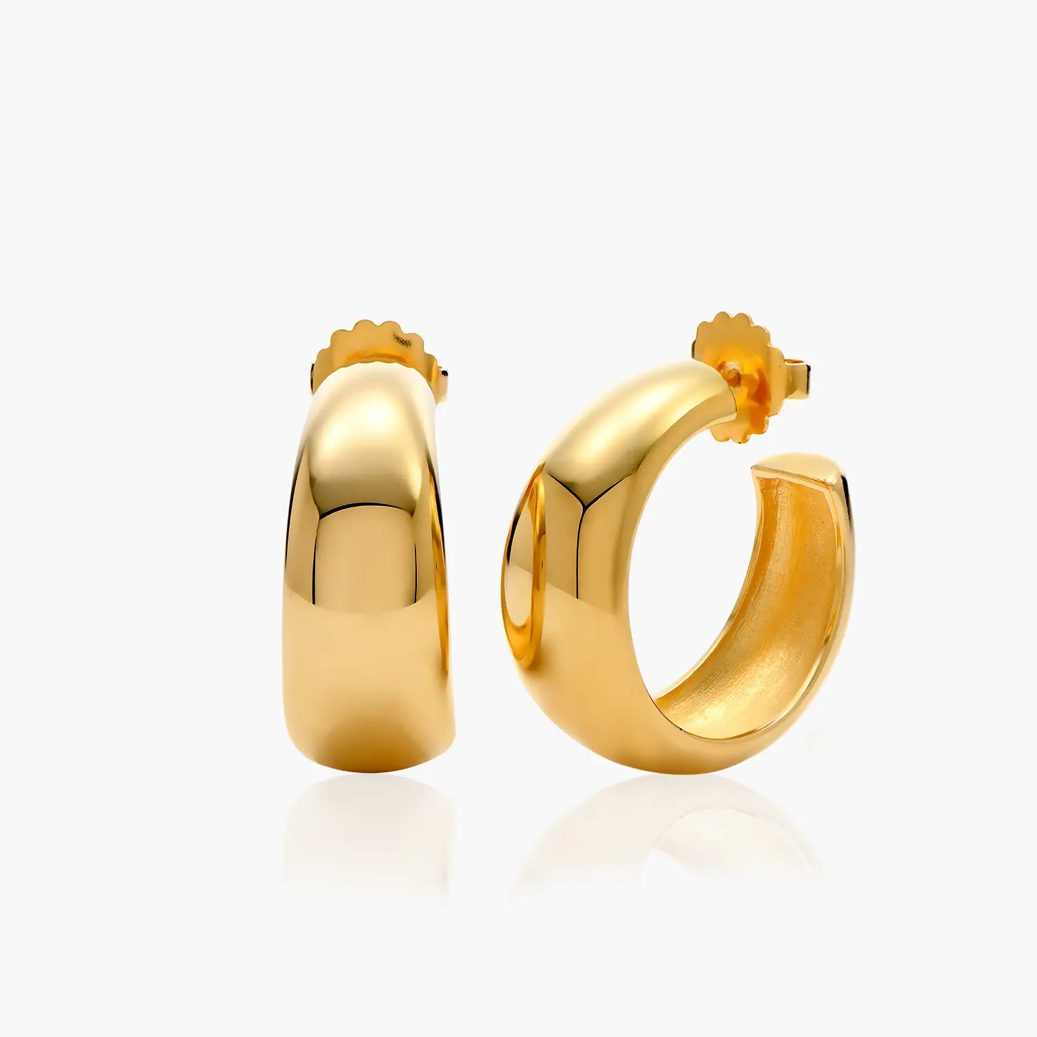Chunky Dome Hoops - Gold Vermeil | Oak & Luna (US)