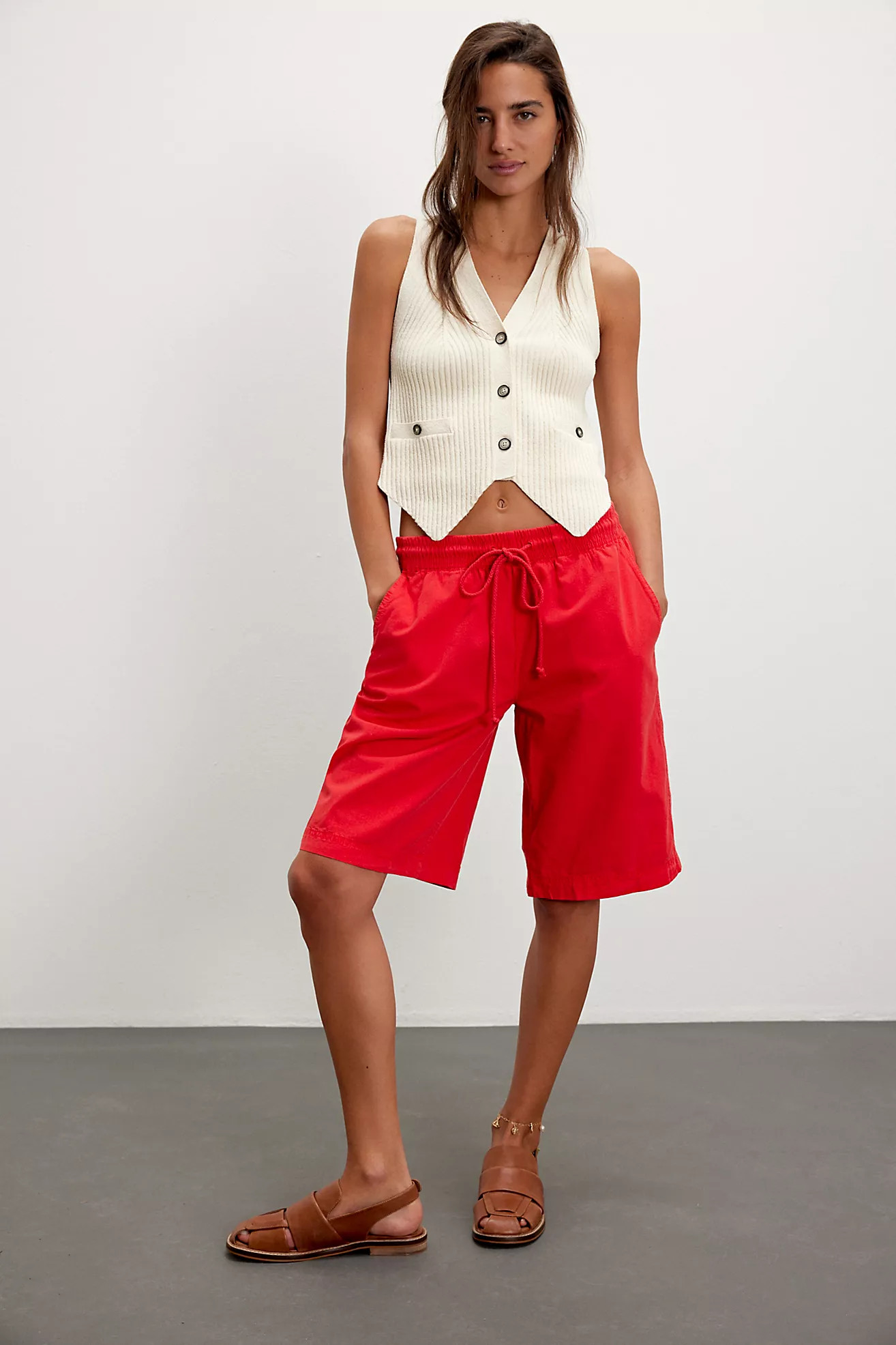 Saylor Poplin Pull-On Shorts | Free People (Global - UK&FR Excluded)