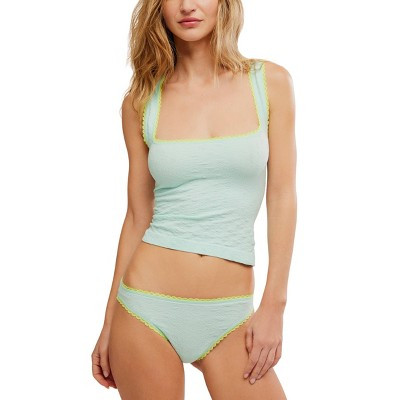 intimately fp Women's Seamless Lace Bikini Underwear - Moonlit Jade M/L | Target