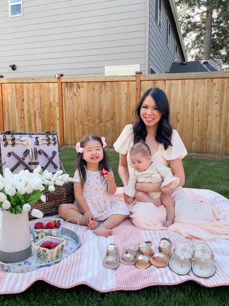 Mommy and me spring outfits, backyard picnic with Mackenzie Child’s wildflower collection, berry baskets, outdoor serving trays, mommy and me sandals, family matching shoes, toddler dress

#LTKkids #LTKfamily #LTKunder100