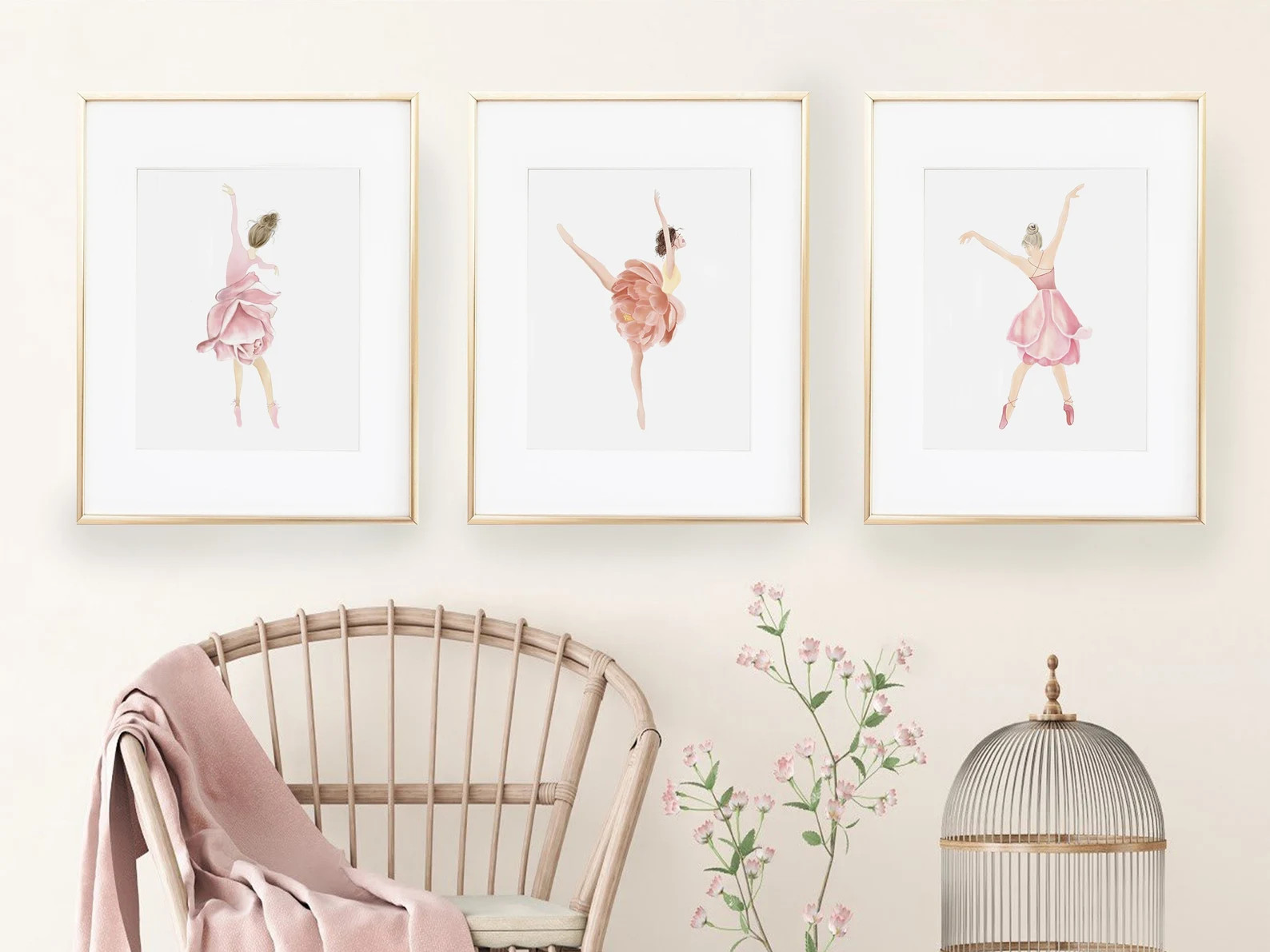 Ballerina Wall Art, Watercolor Ballet Dancer, Dancer Wall Art, Watercolor Ballerina Art, Pink Nur... | Etsy (US)