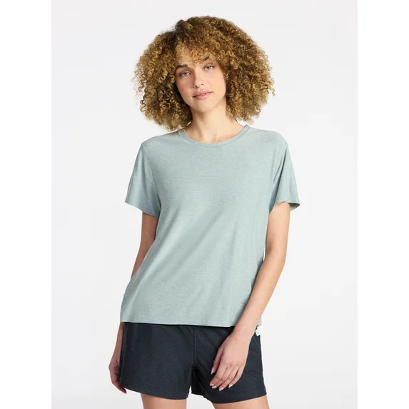 Athletic Works Women's and Women's Plus Relaxed ButterCore Tee with Short Sleeves, Sizes XS-4X | Walmart (US)