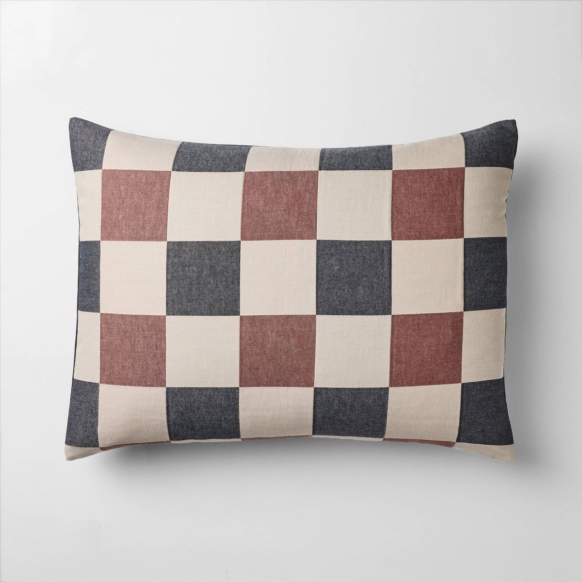 Woven Check Comforter Set Neutral/Navy/Burgundy - Threshold™ designed with Studio McGee | Target