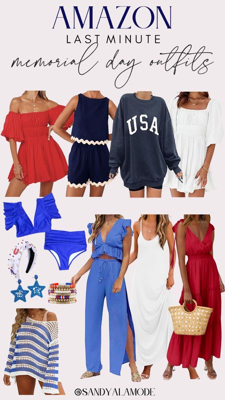 Amazon finds | Amazon fashion | Amazon MDW outfit | Memorial Day outfit idea | red white and blue outfit | USA sweatshirt | Amazon white dress | Amazon swim | Amazon red white and blue fashion #LTKStyleTip #LTKFindsUnder100

#LTKSeasonal