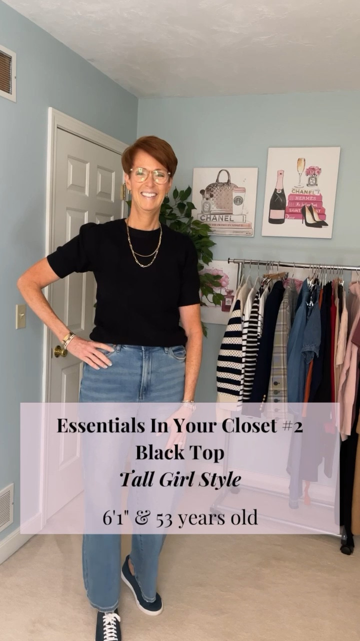 Elevate Your Everyday Style with Timeless Classics! 

Timeless Classic Everyday Essentials in your Closet Part 2

Black Top

Did you catch part 1 all about stripes?

In this reel, I'm unveiling the versatility of a wardrobe essential: the timeless black top! 

From casual chic to sophisticated elegance, I've curated 8 stunning looks to inspire your daily fashion game:

1️⃣ Jeans + Sneakers
2️⃣ Black Jeans + Loafers 
3️⃣ Black Jeans + Plaid Blazer + Loafers 
4️⃣ White Jeans + Sneakers 
5️⃣ White Jeans + Sneakers + Camel Cardigan 
6️⃣ Faux leather Pants + Leopard Shoes
7️⃣ Black Trousers + Elevated Loafer
8️⃣ Black Trousers + Denim Jacket + Sneakers 

Hi I’m Suzanne from A Tall Drink of Style - I am all about Timeless, Classic, Everyday Style!
I am 6’1”. I have a 36” inseam. I wear a medium in most tops, an 8 or a 10 in most bottoms, an 8 in most dresses, and a size 9 shoe.

Tailgate attire, fall family photo outfit, cozy lounger, family pumpkin patch looks, schacket, wedding guest fall outfit, work outfit, workwear, teacher outfit, jeans, boots, fall fashion, fall outfit idea, fall style, fall photos, fall wedding guest dress, booties, Chelsea boots, tall boots, fall shoes, workout outfits

#LTKover40 #LTKstyletip #LTKworkwear