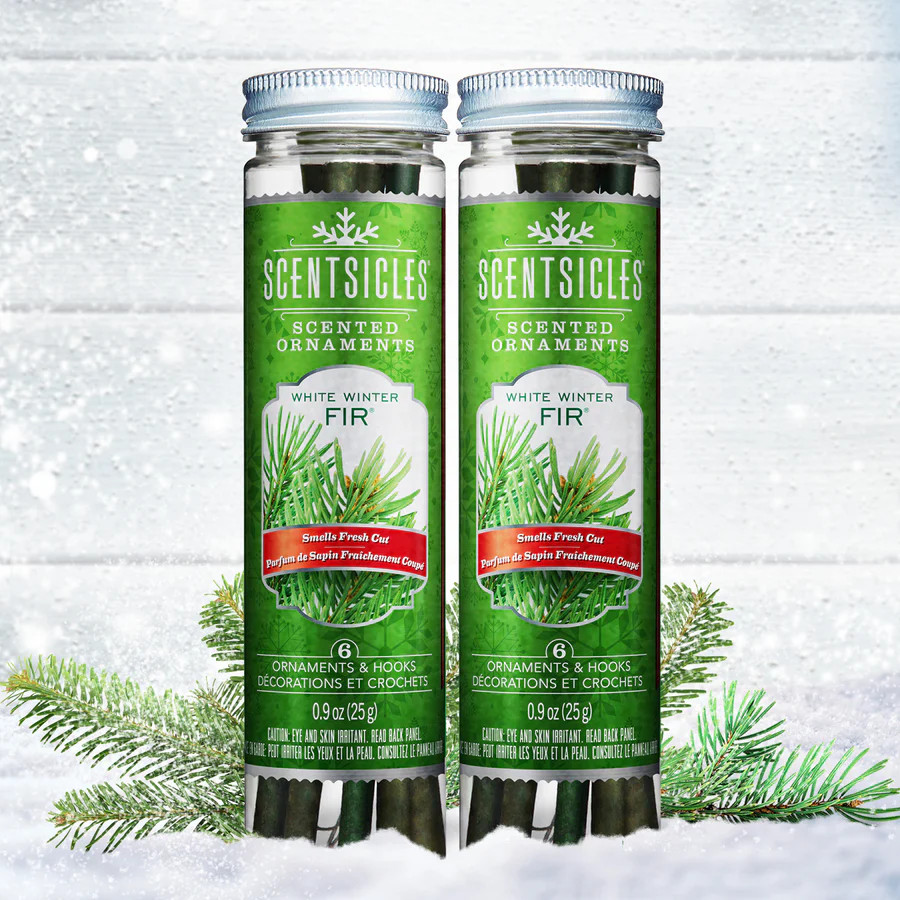 Scented Ornaments, 2 Pack- 6ct Bottle, White Winter Fir, Fragrance-Infused Paper Sticks | National Tree Company