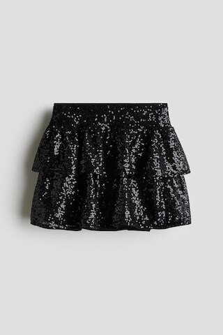H & M - Tiered Sequined Skirt - Black | H&M (US + CA)