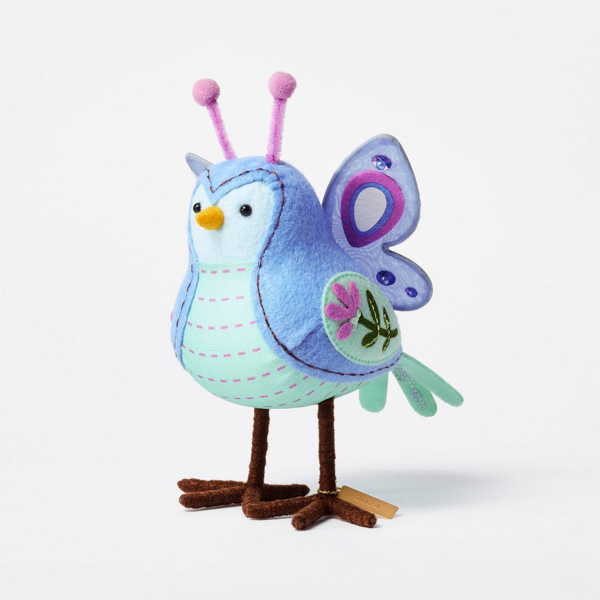 Featherly Friend Easter Fabric Bird Decor Blue Butterfly - Spritz™ | Target