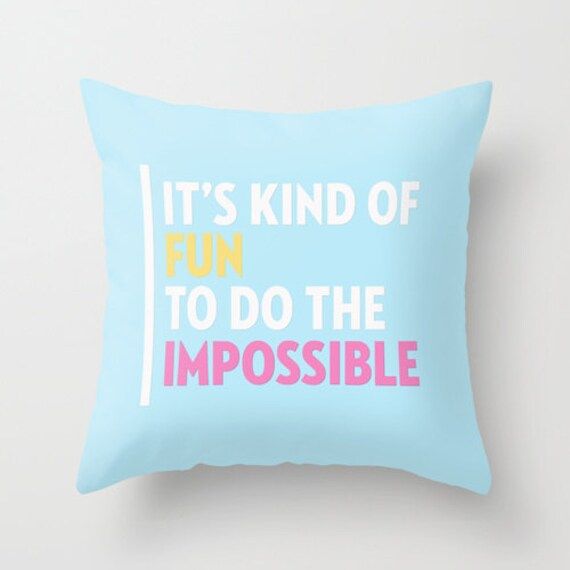 It's Kind of Fun To Do The Impossible Throw Pillow 18x18 Walt Disney Gifts For Children Inspirationa | Etsy (US)
