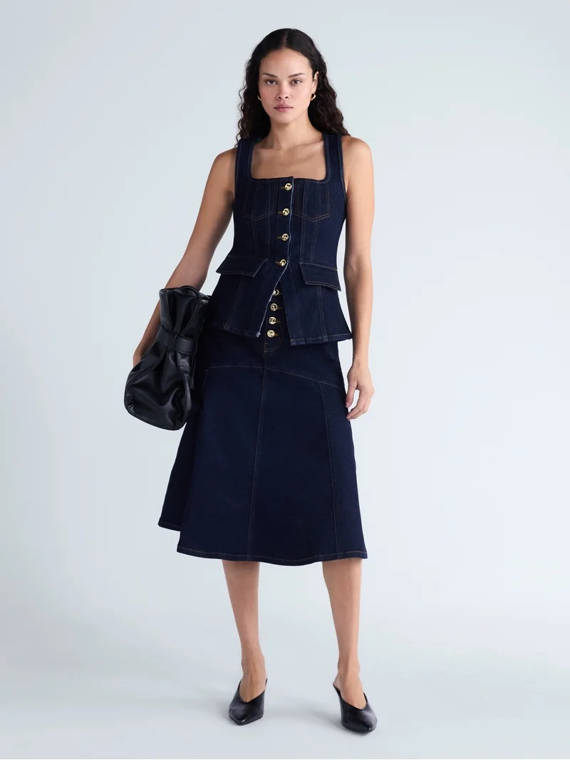 Scoop Women's and Women's Plus Flare Midi Skirt, Sizes XS-4X | Walmart (US)