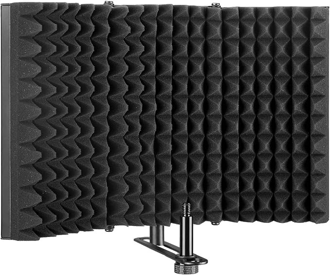 AGPTEK Microphone Isolation Shield, Foldable Adjustable Durable Studio Recording Microphone Isola... | Amazon (US)