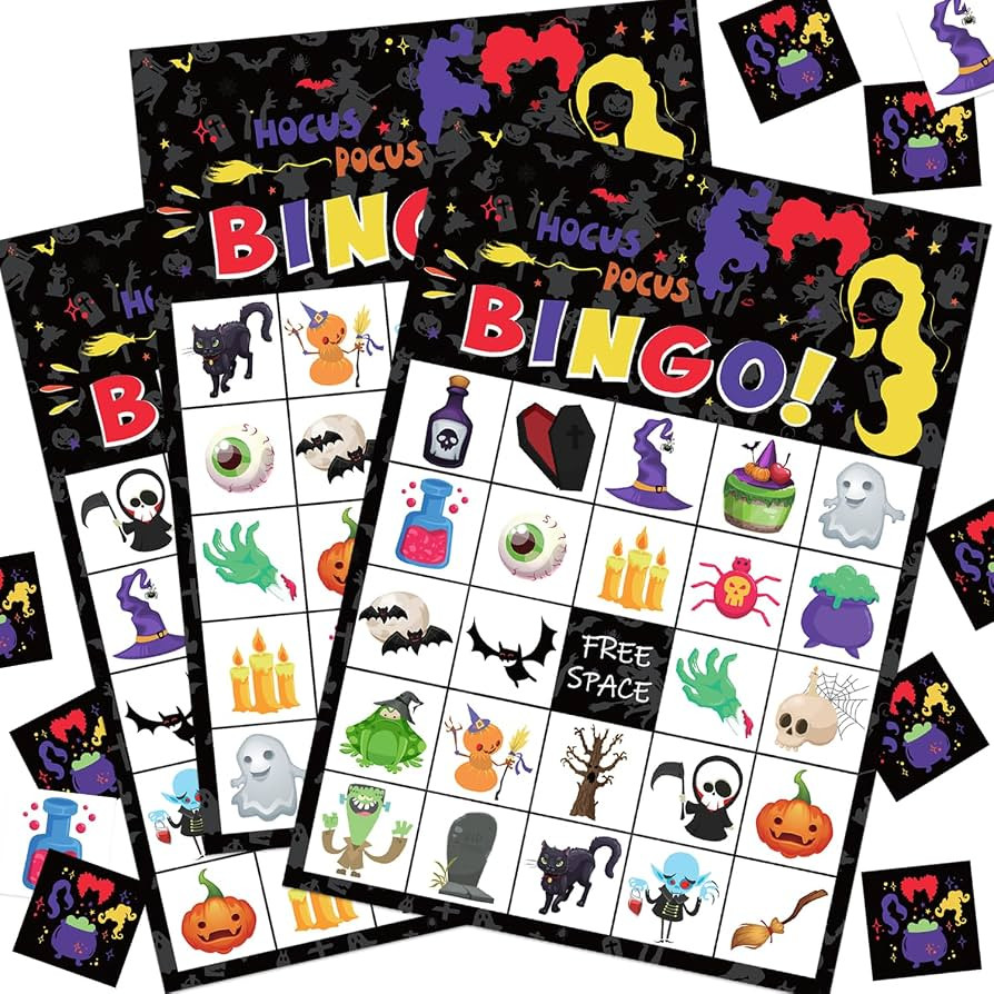 Halloween Hocus Pocus Bingo Game Cards for Kids 24 Players Halloween Party Game for School Classr... | Amazon (US)