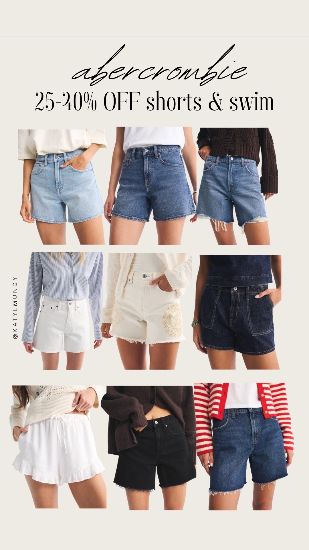 Abercrombie shorts and swim sale! 25-40% off