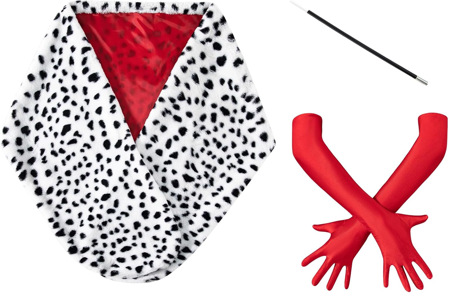 3 Pcs Women Halloween Deville Coat Costume Dalmatian Shawl Scarf Cosplay Accessories | Amazon (US)