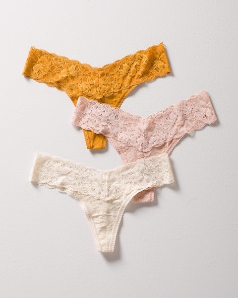 Signature All-Over Lace Thong 3-Pack | Soma Intimates
