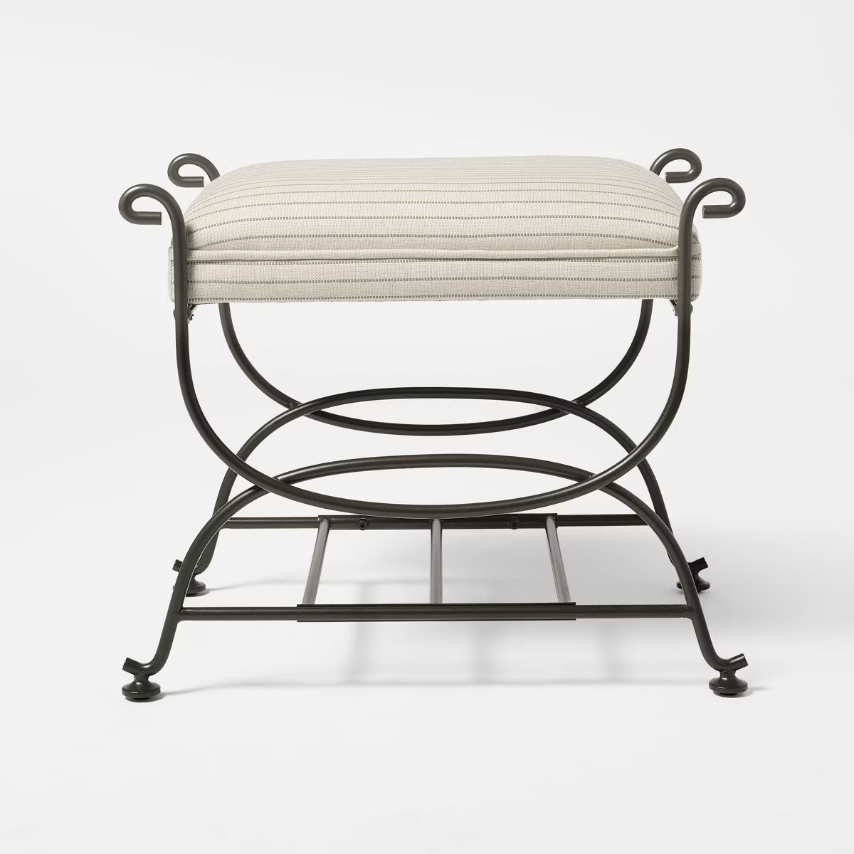 Metal Ottoman Performance Stripe Fabric - Threshold™ designed with Studio McGee | Target