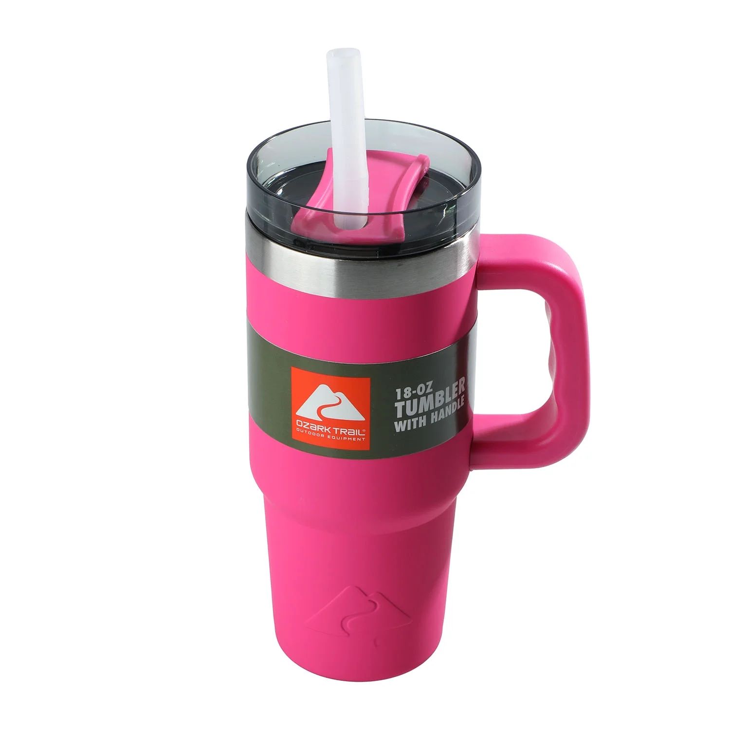 Ozark Trail 18 oz Insulated Stainless Steel Tumbler with Handle - Hot Pink | Walmart (US)