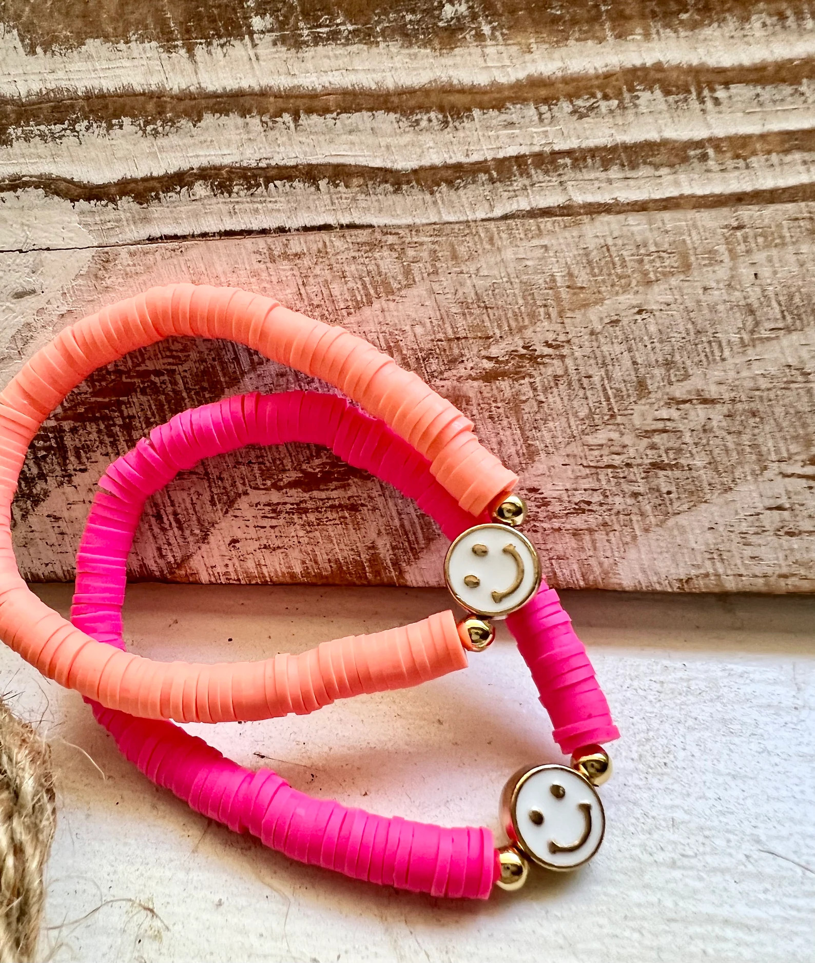 NEW! Heishi Beaded Smiley Bracelets | Personalized Beaded Bracelets | Happy Face Bracelets | Gift... | Etsy (US)