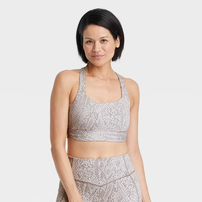 Women's Medium Support Snake Print Jacquard Bra - All in Motion™ | Target