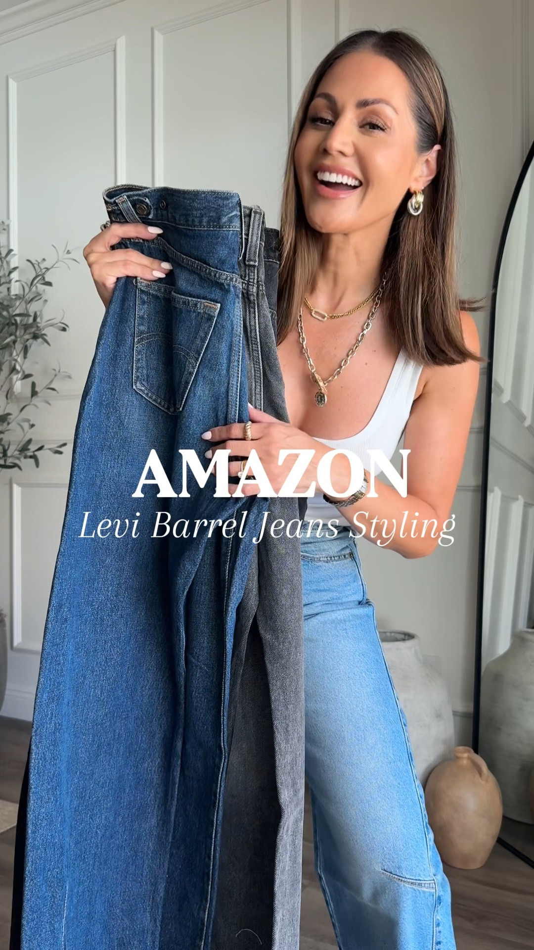 Amazon barrel cinch baggy jeans 
If you love Levi + barrel jeans this combo is way too good!! 
Sizing info 
Wearing size 26 in all jeans 

They don’t have stretch but run tts
Imm5’4”/130


#LTKU #LTKSeasonal #LTKOver40