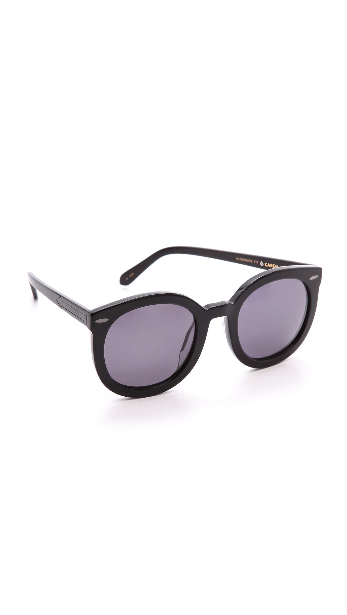 Karen Walker Special Fit Super Duper Strength Sunglasses - Black/Smoke Mono | Shopbop