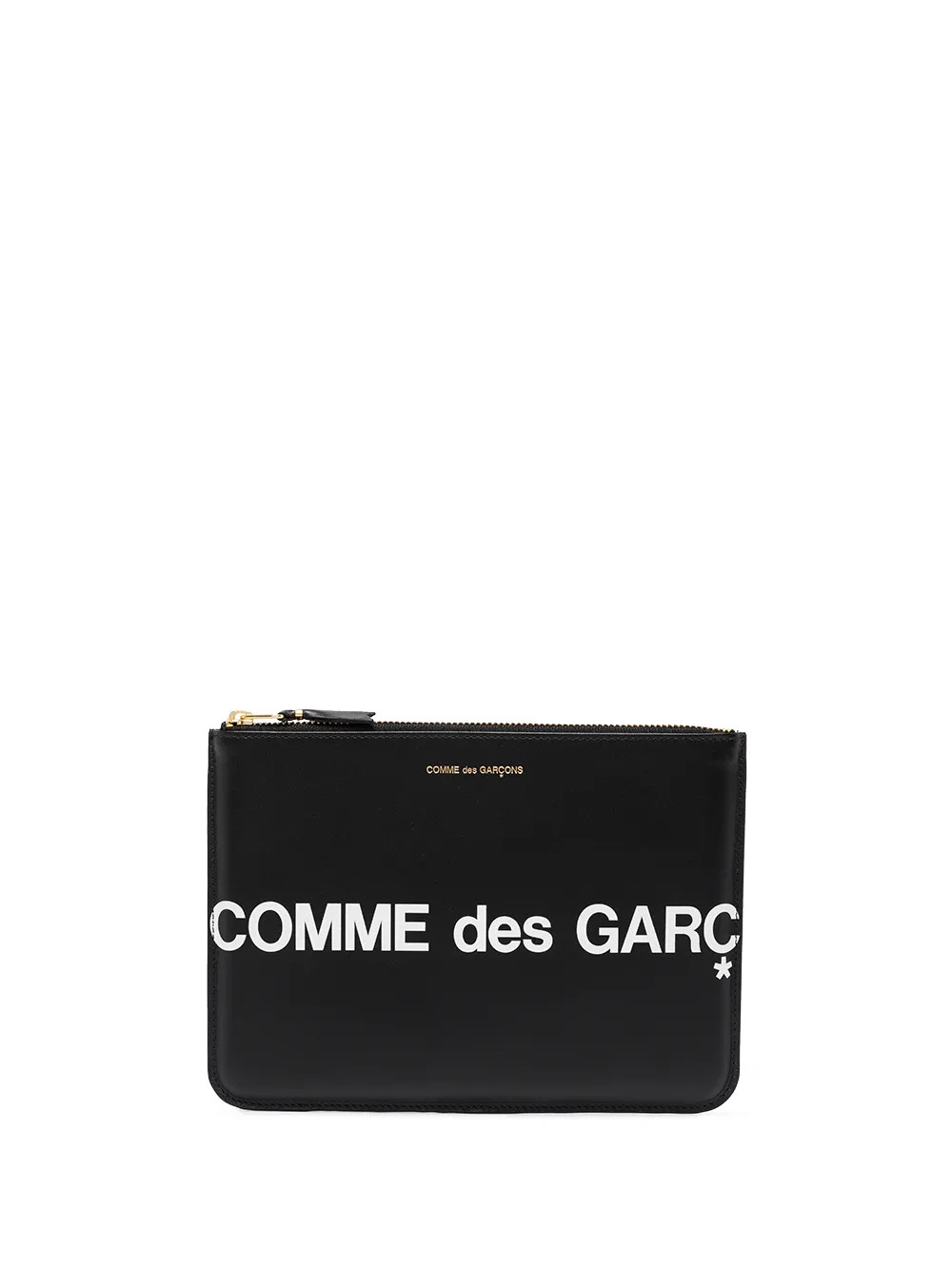 Comme Des Garçons Wallet Logo Print Pouch - Farfetch | Farfetch Global