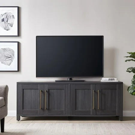 Evelyn&Zoe Chabot Rectangular TV Stand for TV's up to 75", Black Grain | Walmart (US)