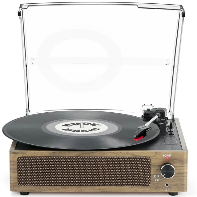 Vinyl Record Player with Speaker Vintage Turntable Bluetooth Record Player Wireless Turntable, Li... | Walmart (US)