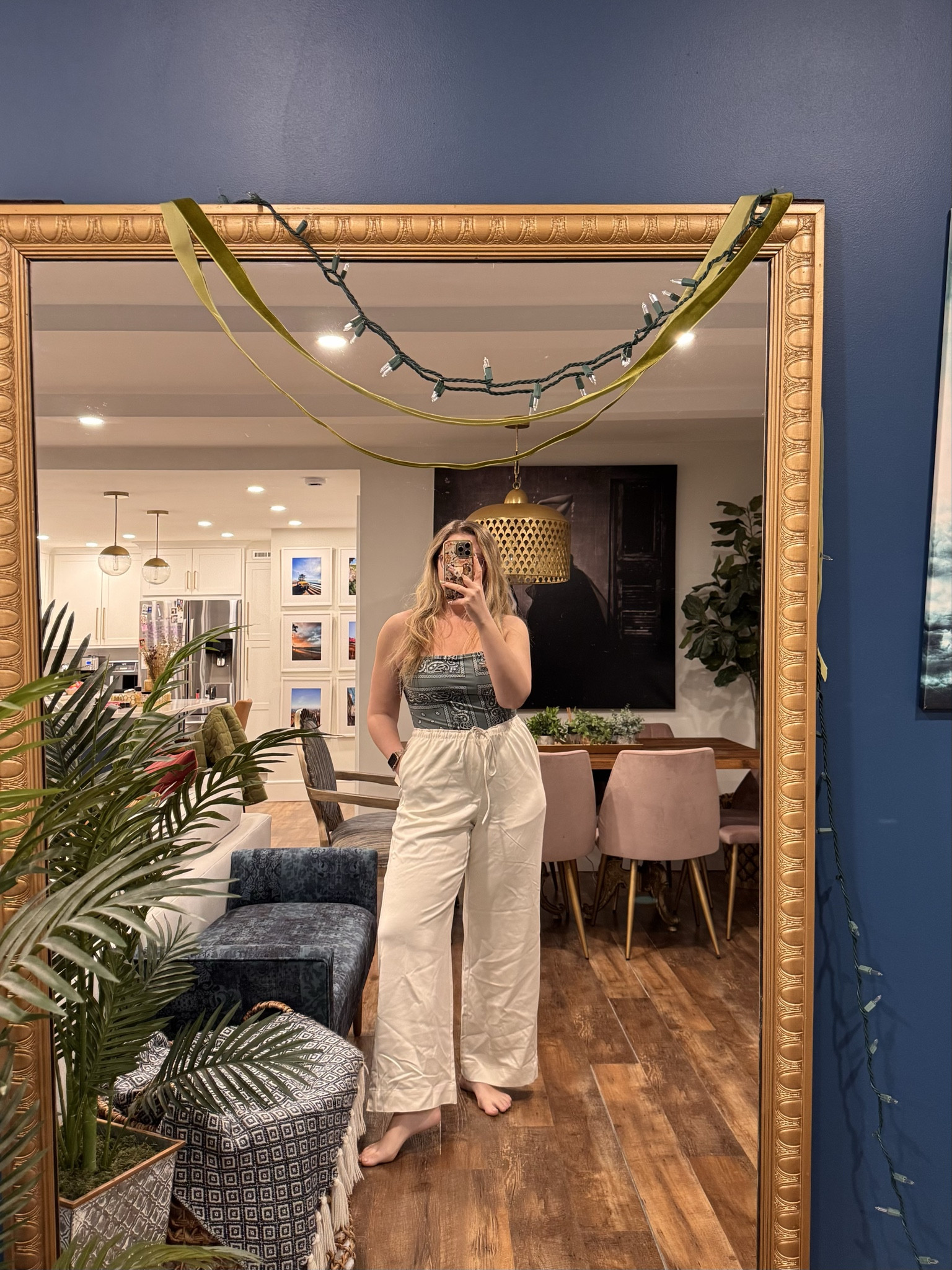 Bandana one piece swimsuit and nice white (not see through) pants! Could be loungewear, but they're much nicer than that. vacation outfits beach, wearing a large in both 

 #LTKMidsize #LTKSwim #LTKTravel