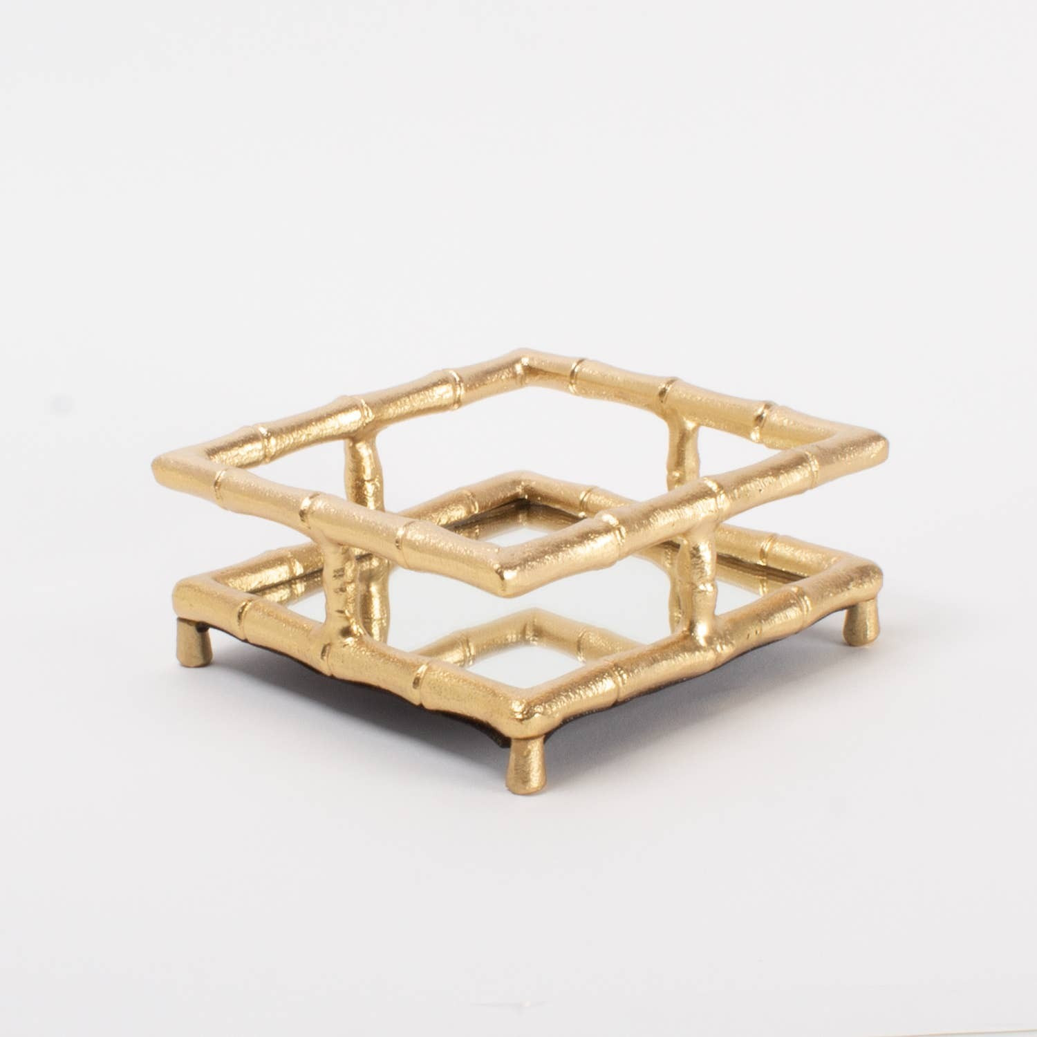 Gold Bamboo Cocktail Napkin Tray | Palm Beach Collective