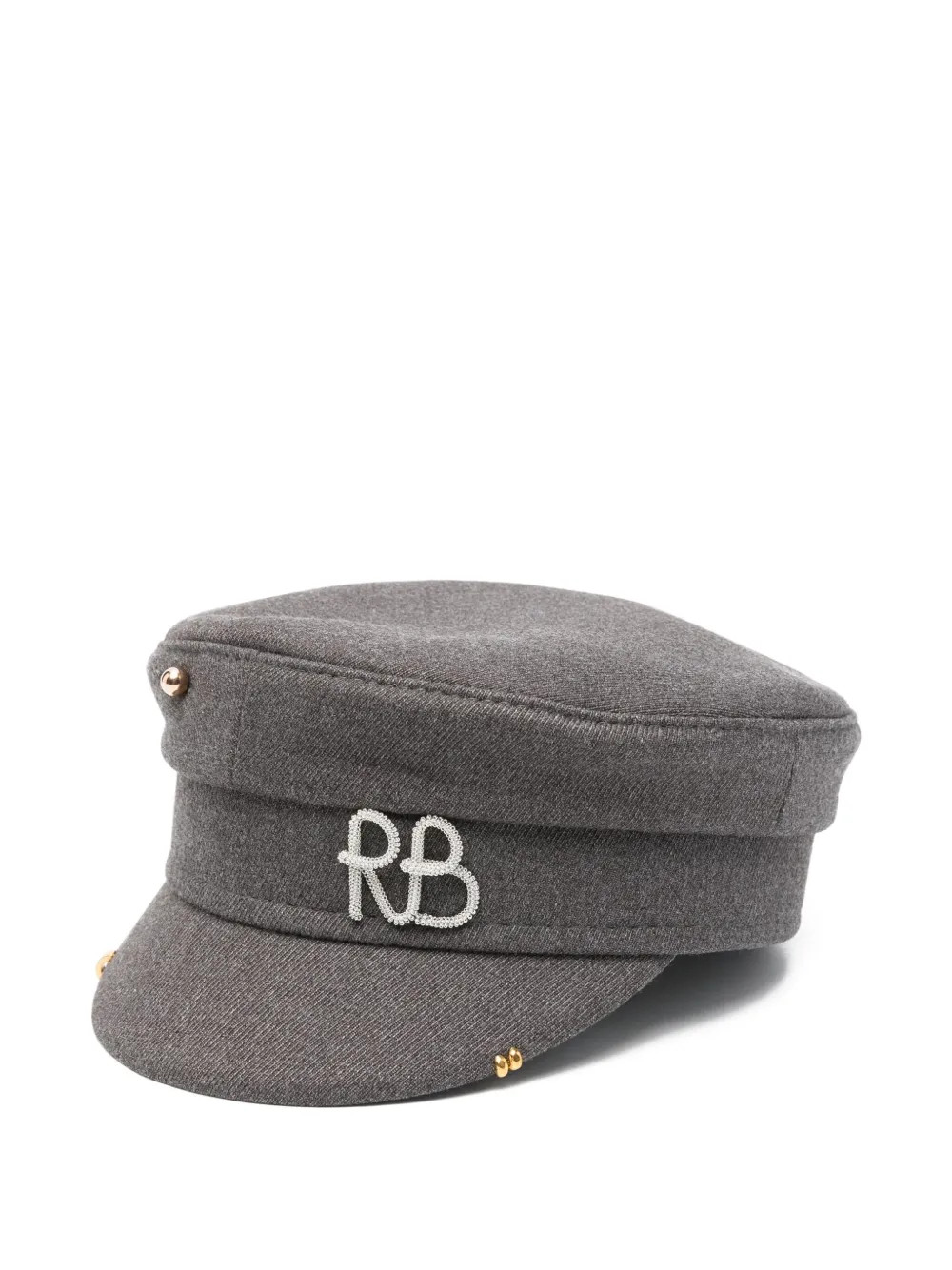 Ruslan Baginskiy Pierced Baker Boy Cap Hat | Grey | FARFETCH | Farfetch Global