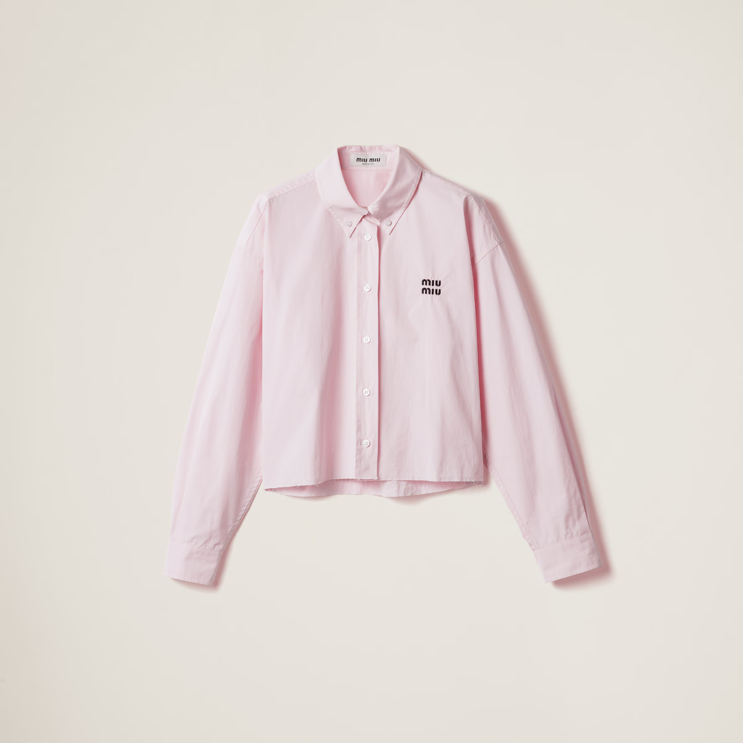 Pink Poplin Shirt | Miu Miu | Miu Miu INT