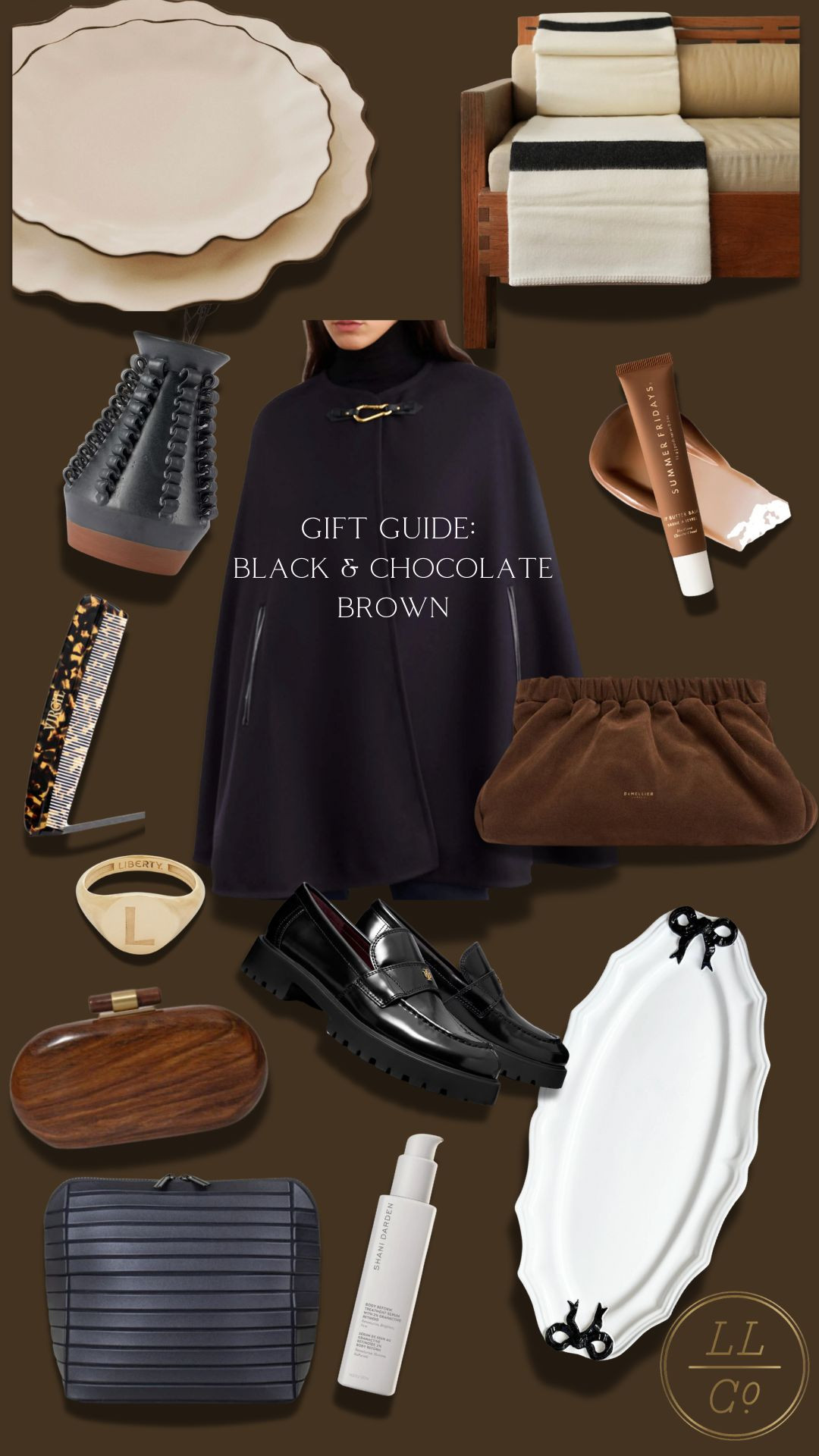  

 For the one who sees chocolate brown as an adventurous departure from black.

Not linked:
@lescollection plates
@perlavelatierra vase

#LTKWedding #LTKGiftGuide #LTKStyleTip