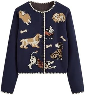 CIDER Cute Cardigan Sweaters for Women Crew Neck Button Down Long Sleeve Knit Cardigans Sweaters ... | Amazon (US)