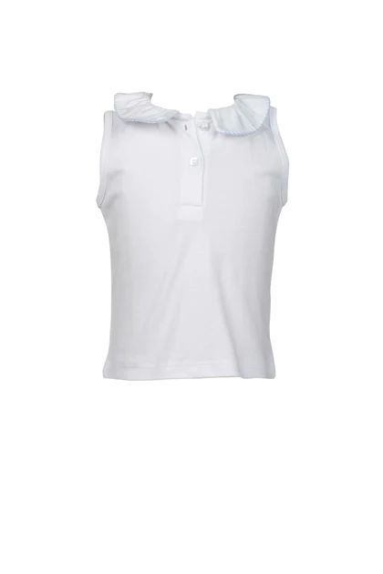 Sleeveless Top with Sky Blue Trim | The Little Lane Shop