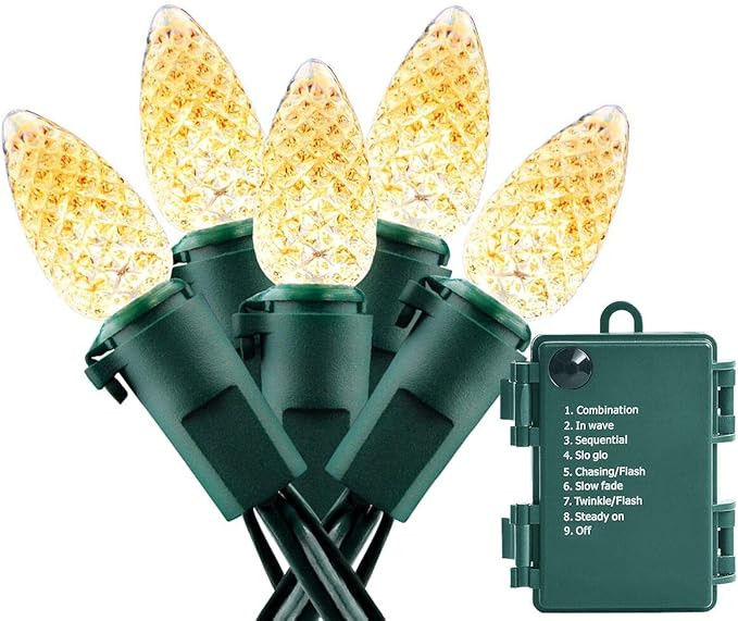 Battery Operated String Lights - 18ft 50 LED C3 String Lights Christmas Lights Battery Powered St... | Amazon (US)