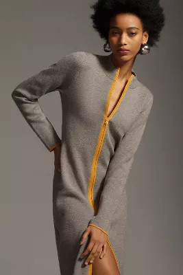Maeve Half-Zip Long-Sleeve Sweater Dress | Anthropologie (US)