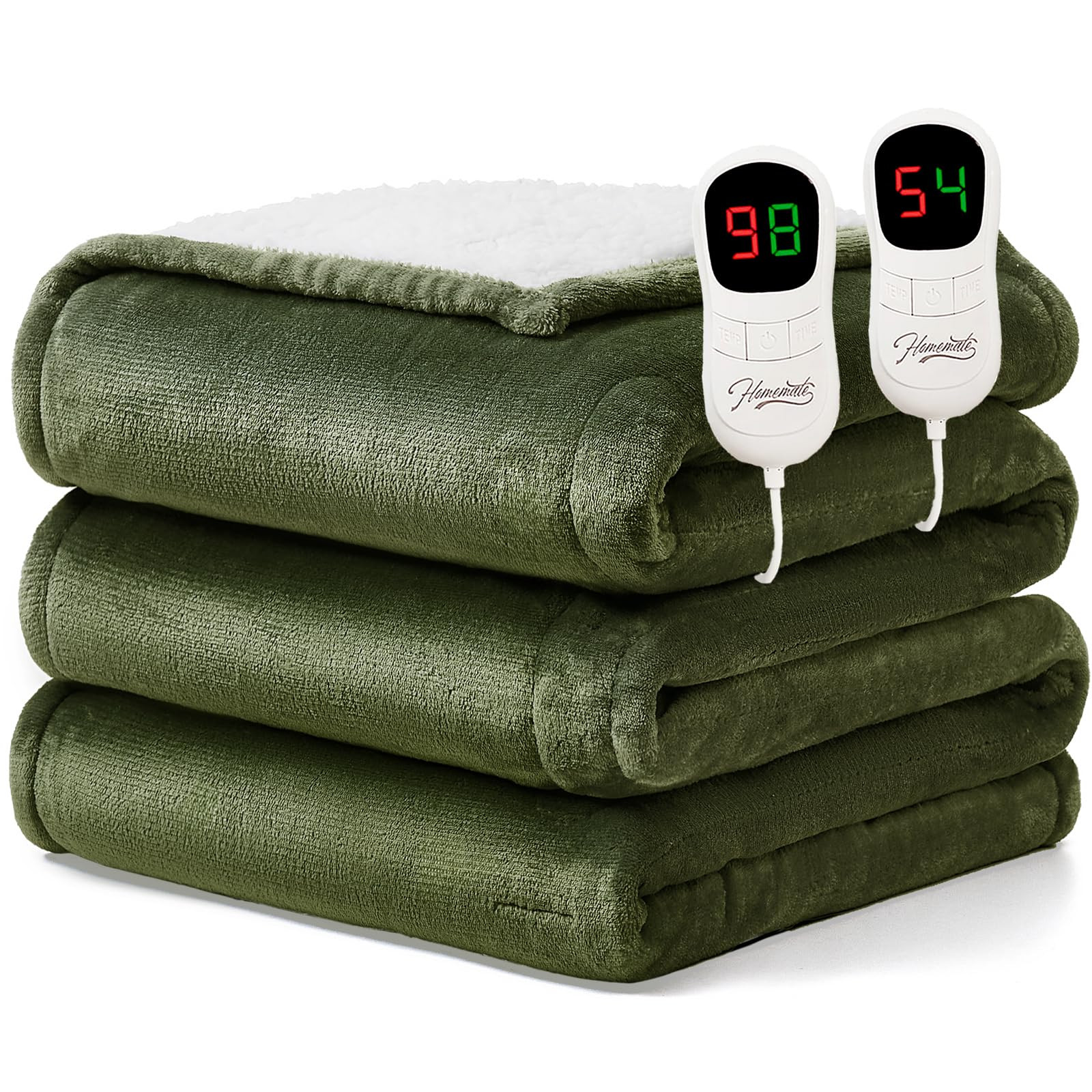 Homemate Electric Heated Blanket Queen Size - 84"x90" Heating Blanket Queen Size Dual Control 1/2... | Amazon (US)