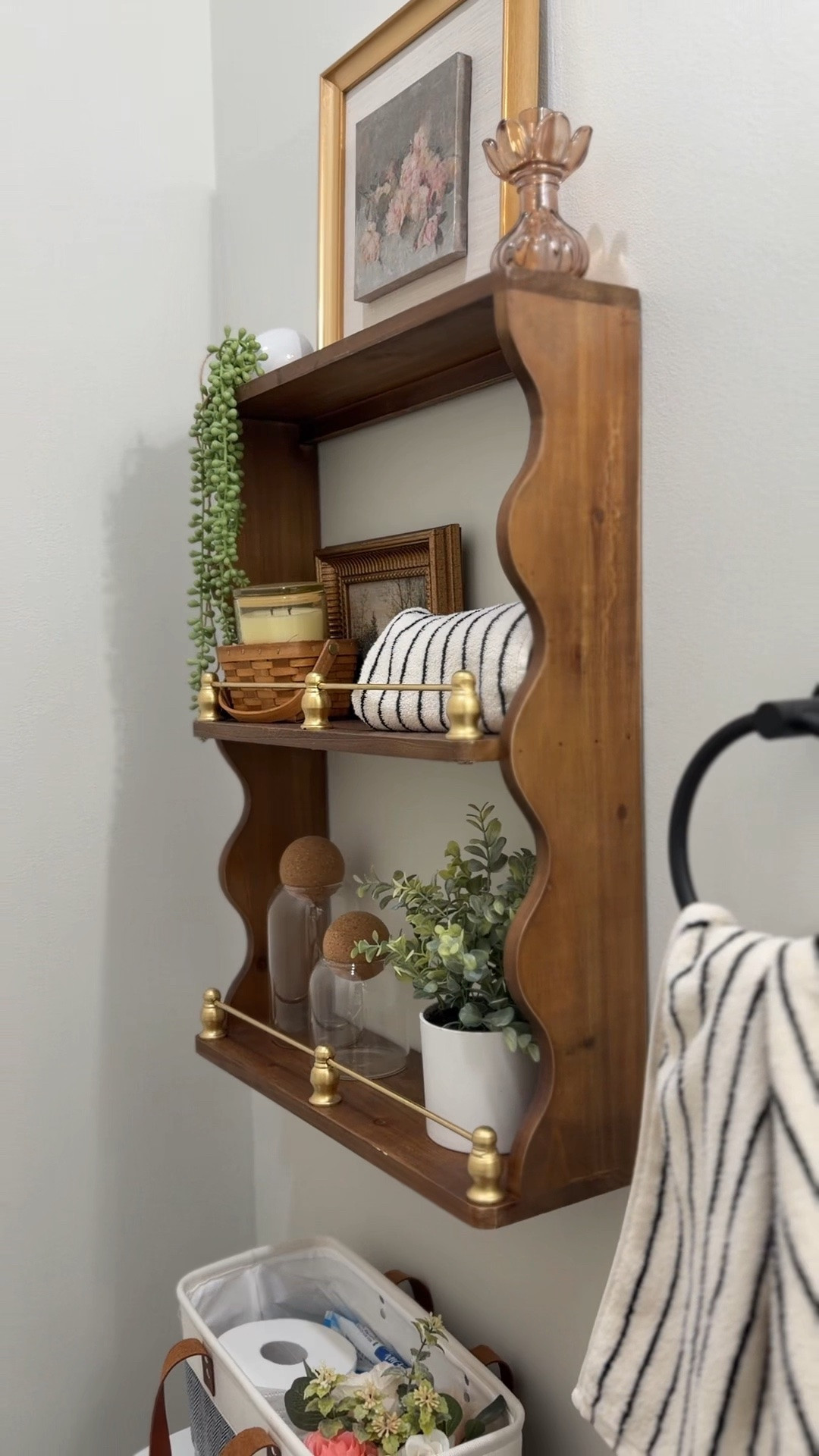 Love this new bathroom shelf I found for our powder room.  #bathroomdecor #bathroomshelf #powderroom #wallshelf

#LTKOver40 #LTKSeasonal #LTKHome