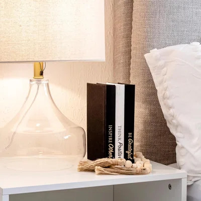 Decorative Books For Home Decor Linen Decor Books With Inspirational Design Shelf Decoration Blank Pages Foil-Stamped Cover With Hemp Rope Wood Bead G | Wayfair North America