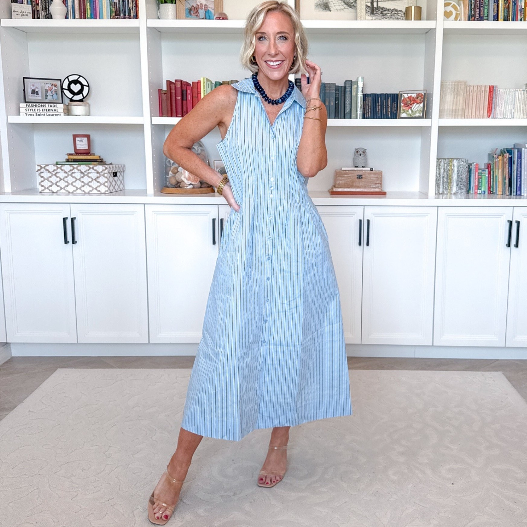 Amazon - unboxing my latest orders. Cinched Waist Button Down Shirt Maxi Dress - size small, but runs big. 4+ colors.

#LTKSeasonal #LTKOver40 #LTKPetite