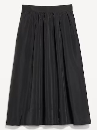 Shirred Midi Swing Skirt | Old Navy (US)