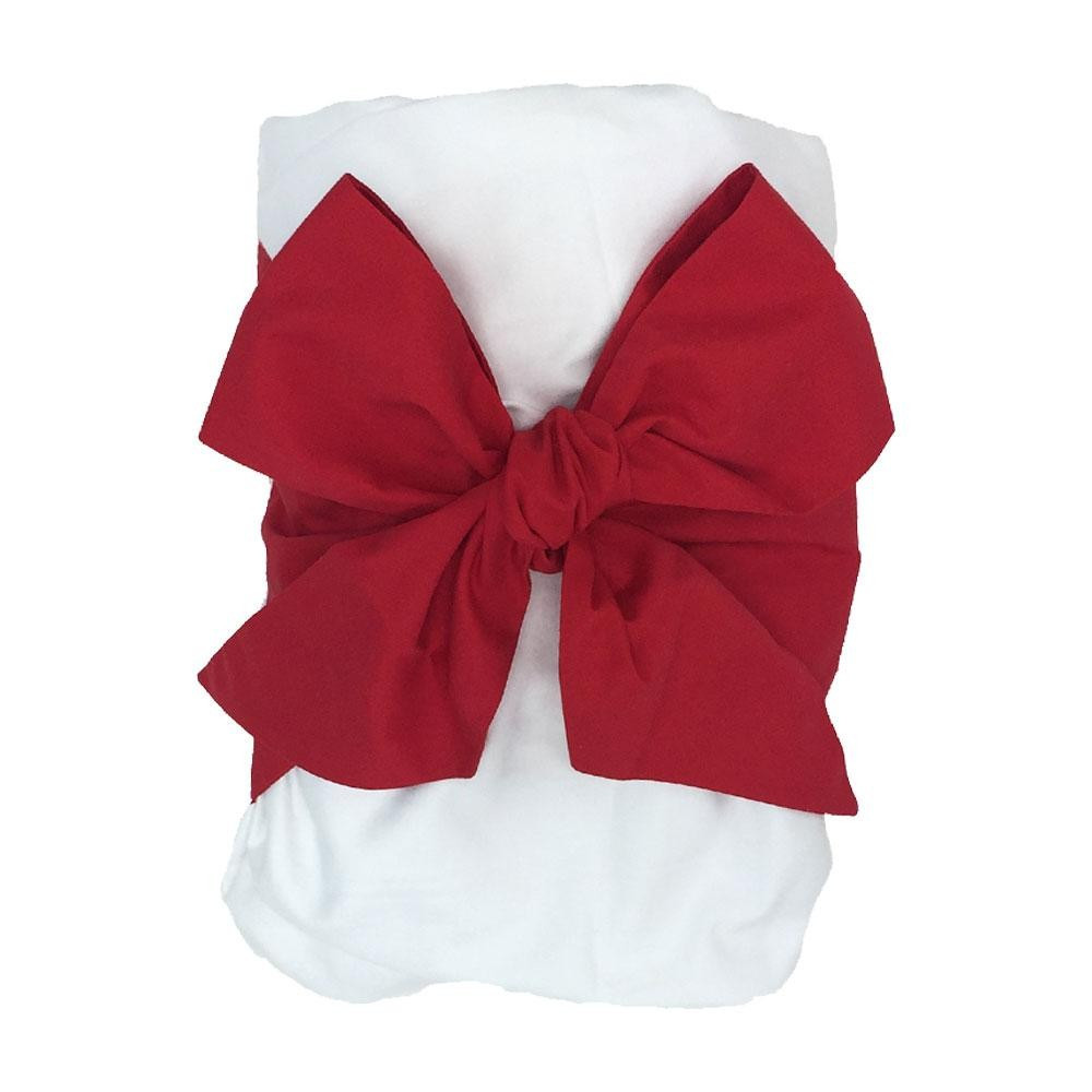 Bow Swaddle ® - Worth Avenue White with Richmond Red | The Beaufort Bonnet Company